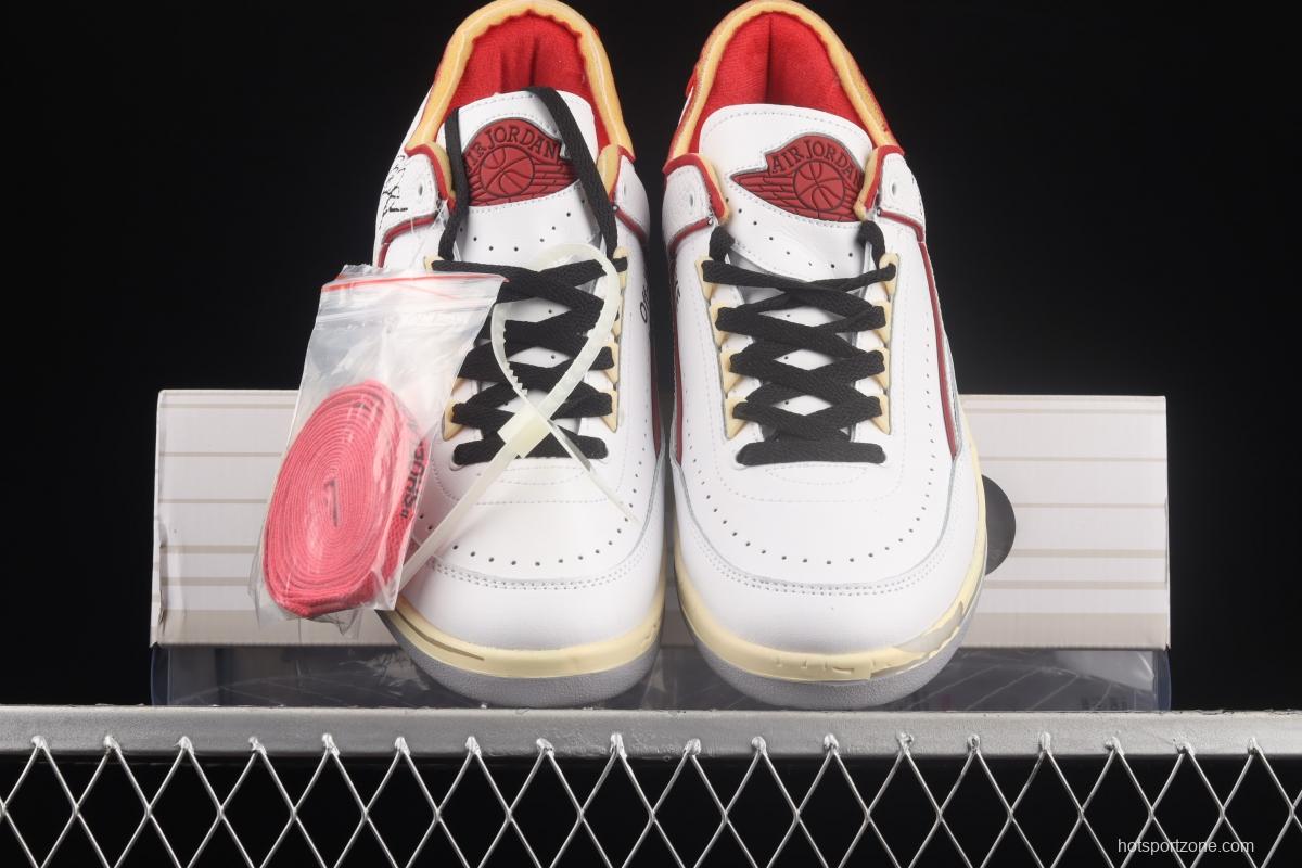 OFF-White x Air Jordan 2 Low SP AJ2 Joe 2 Chicago color matching basketball shoes DJ4375-106