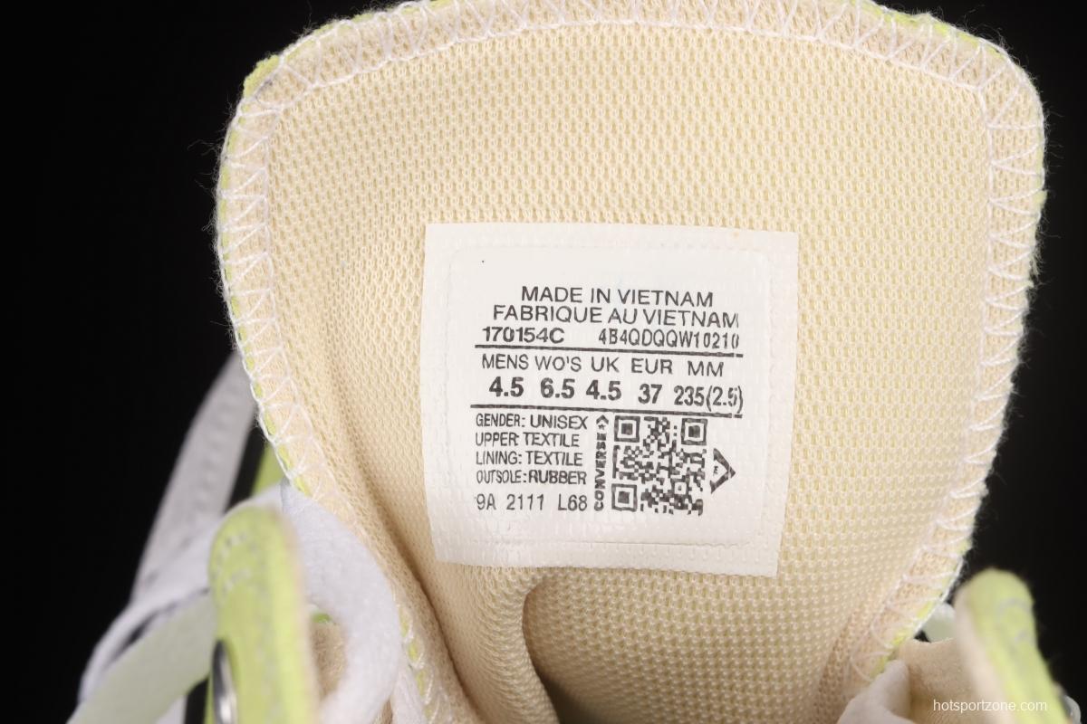 Converse All Star light colors are lemon yellow high top fashionable canvas shoes 170154C
