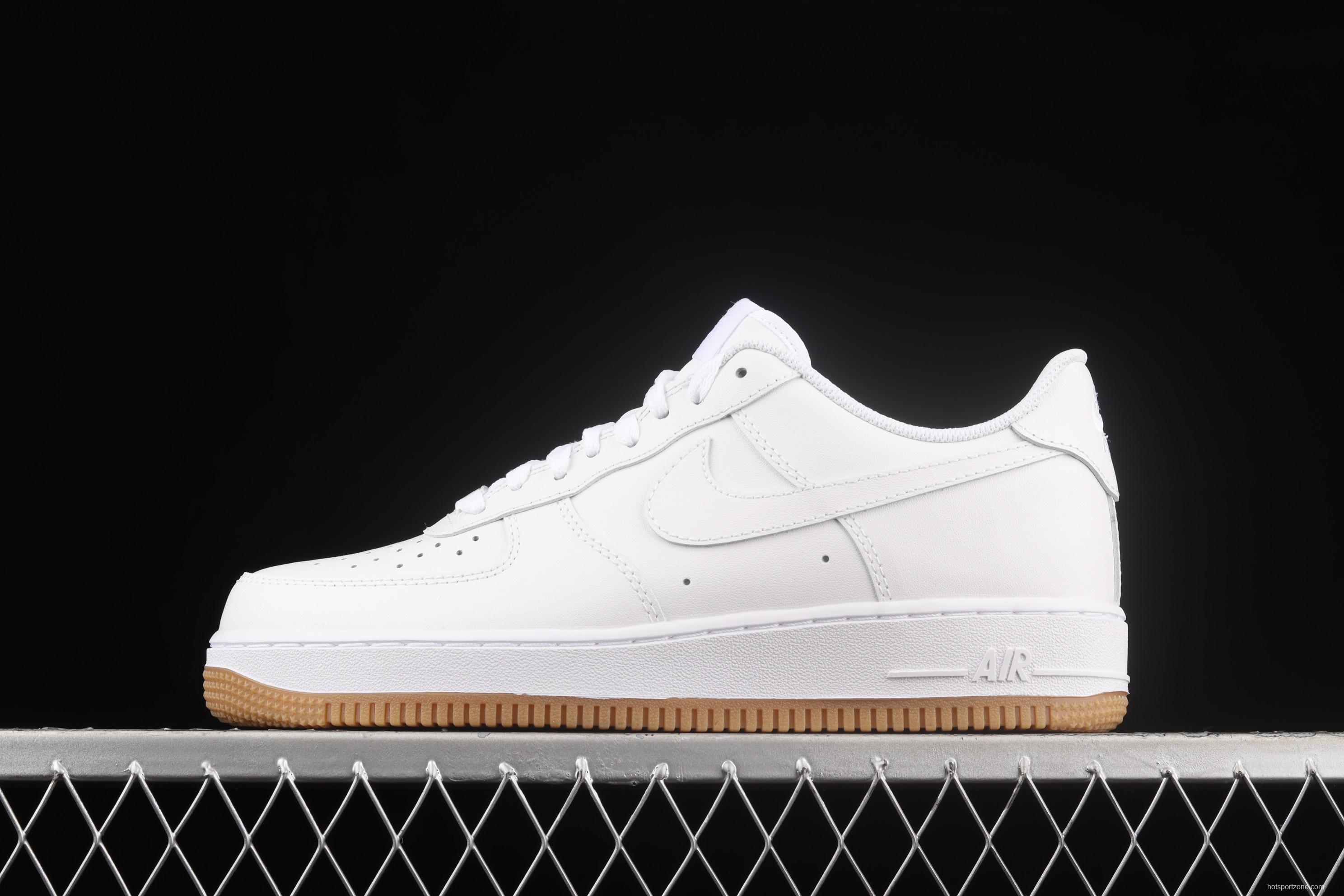 NIKE Air Force 1o07 Low raw rubber all-white low-top casual board shoes DJ2739-100