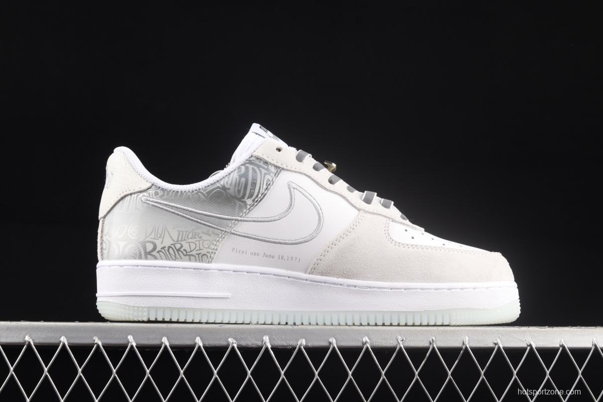 NIKE Air Force 11607 ESS space 3D silver low-top casual board shoes DA8302-333