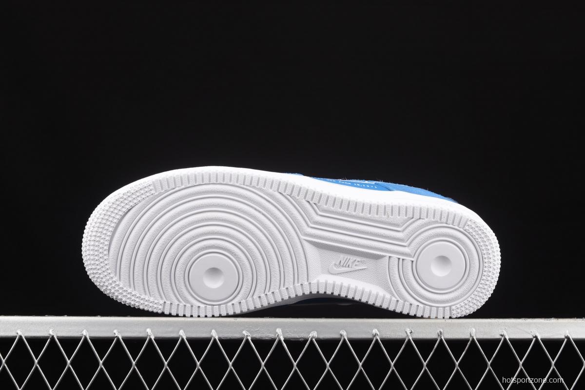 NIKE Air Force 11407 Low sky blue electric embroidery hook low-top casual board shoes DB3597-400