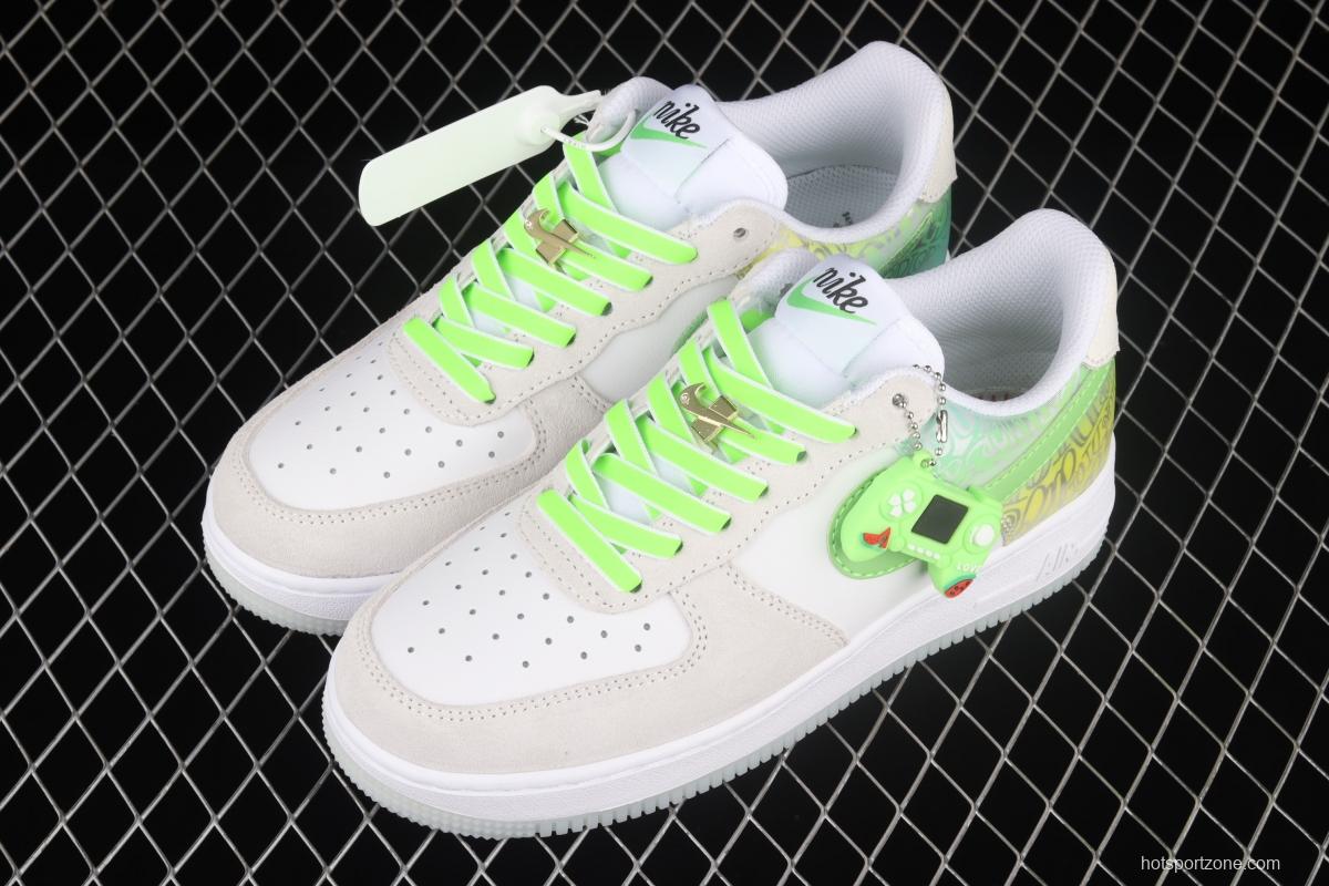 NIKE Air Force 1x 07 ESS video game 3D Apple green low-top casual board shoes DA8302-555