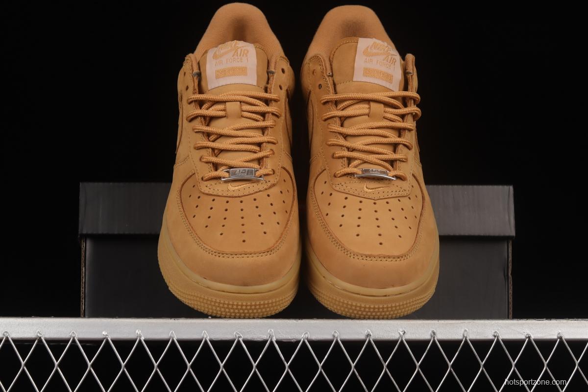 Supreme x NIKE Air Force 1 Low AF1 Collaboration Wheat Suede Low-Top Casual Sneakers DN1555-200