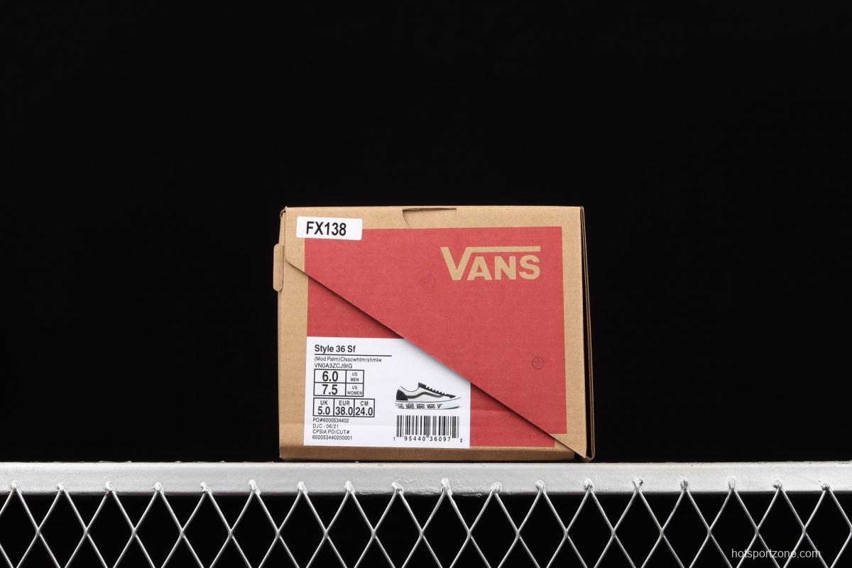 Vans Style 36 new half-crescent black and white side LOGO printed low-top casual board shoes VN0A3ZCJ9IG