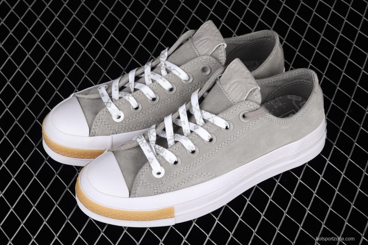 Clot x ConverseChuck 70 OX Paloma Edison Chen co-signed light gray low-top casual board shoes 171840C
