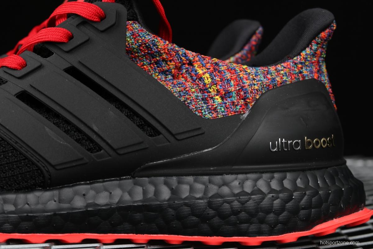 Adidas Ultra Boost 4.0das fourth generation knitted striped black rainbow UB # Beijing cultural city limited edition