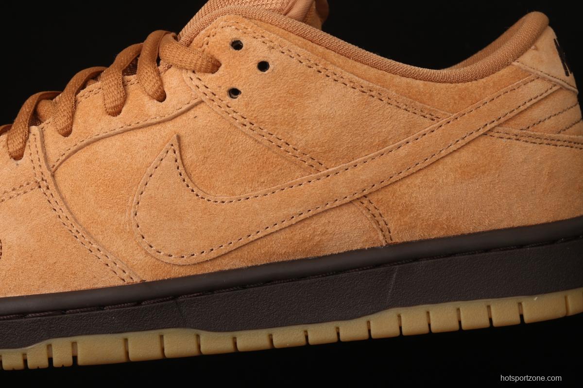 NIKE SB DUNK Low Pro wheat color deciduous yellow low-side sports skateboard shoes BQ6817-204