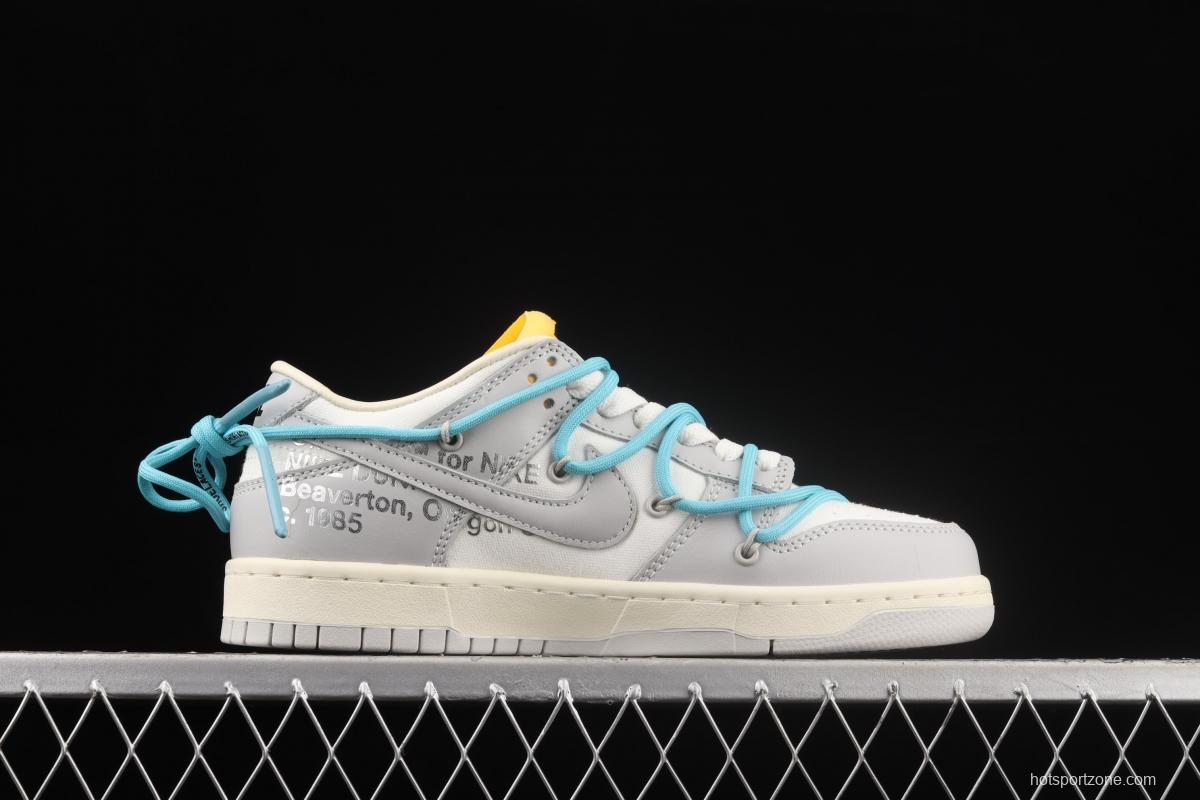 OFF-White x NIKE DUNK Low OW white gray leisure sports skateboard shoes DM1602-115