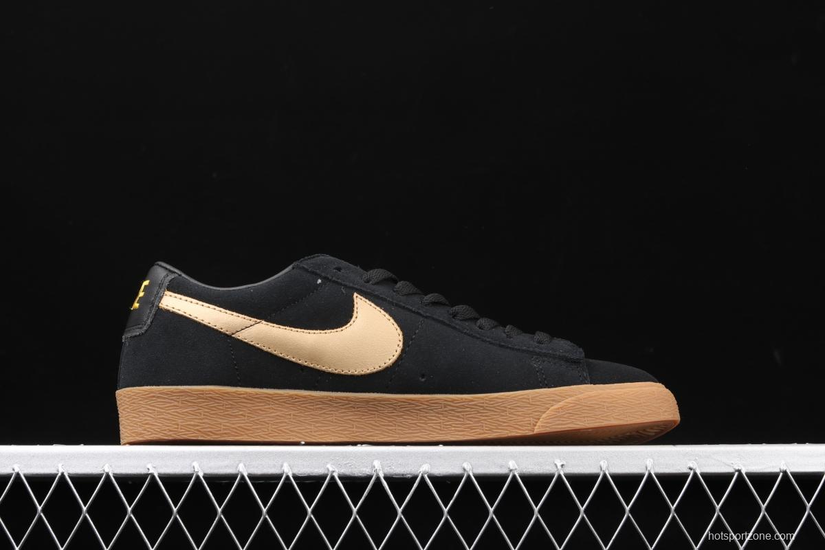 NIKE Blazer Low SD Trail Blazers black gold casual board shoes 616829-998