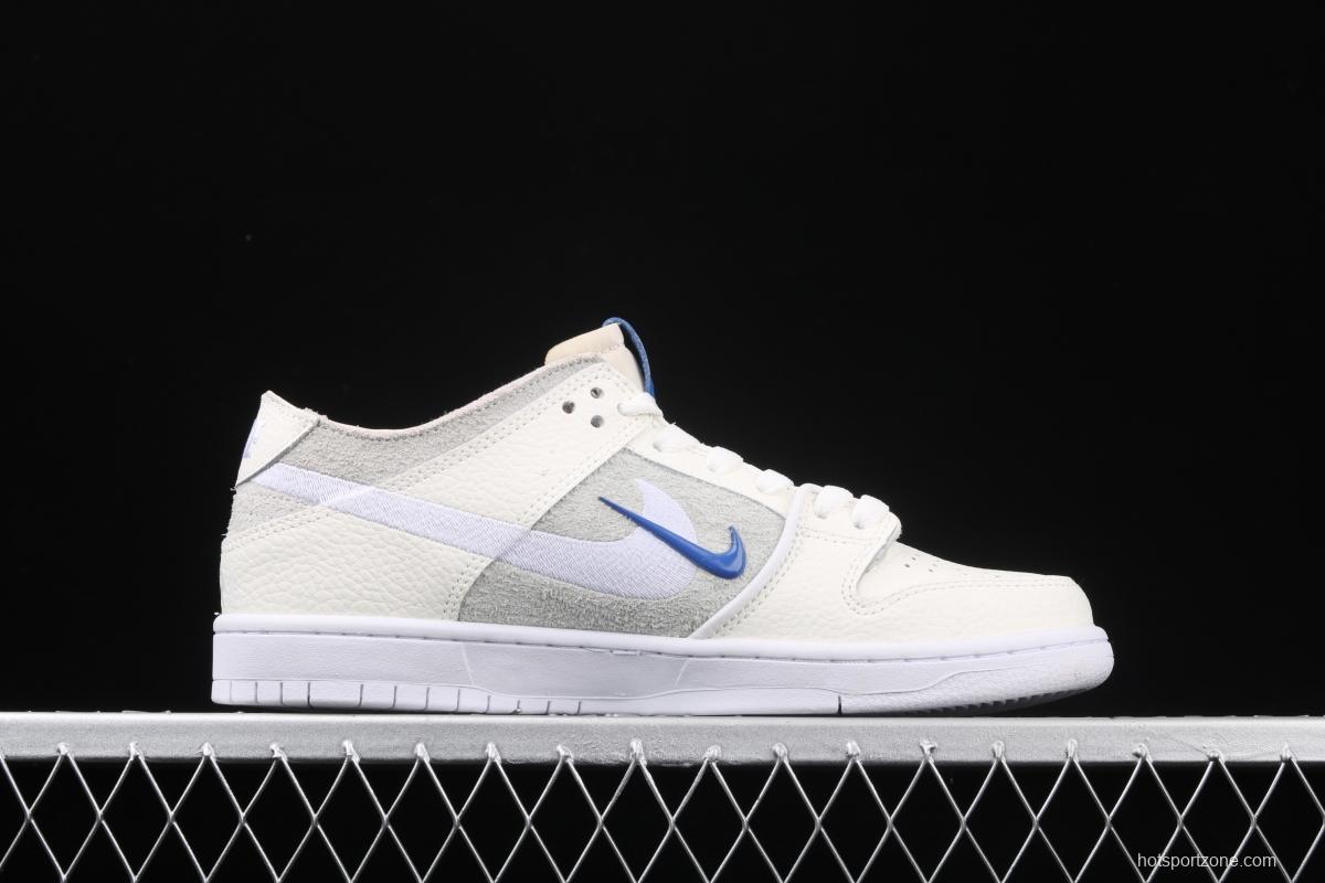 NIKE SB Zoom DUNK Low Pro QS joint name rice white double hook low-top skateboard shoes AL9613-161