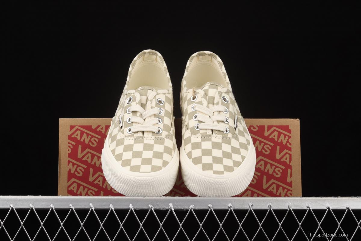 Vans Authentic Classic Anaheim Milk Tea White Brown Chess Lattice low Top Board shoes VN0A5HZS9FO