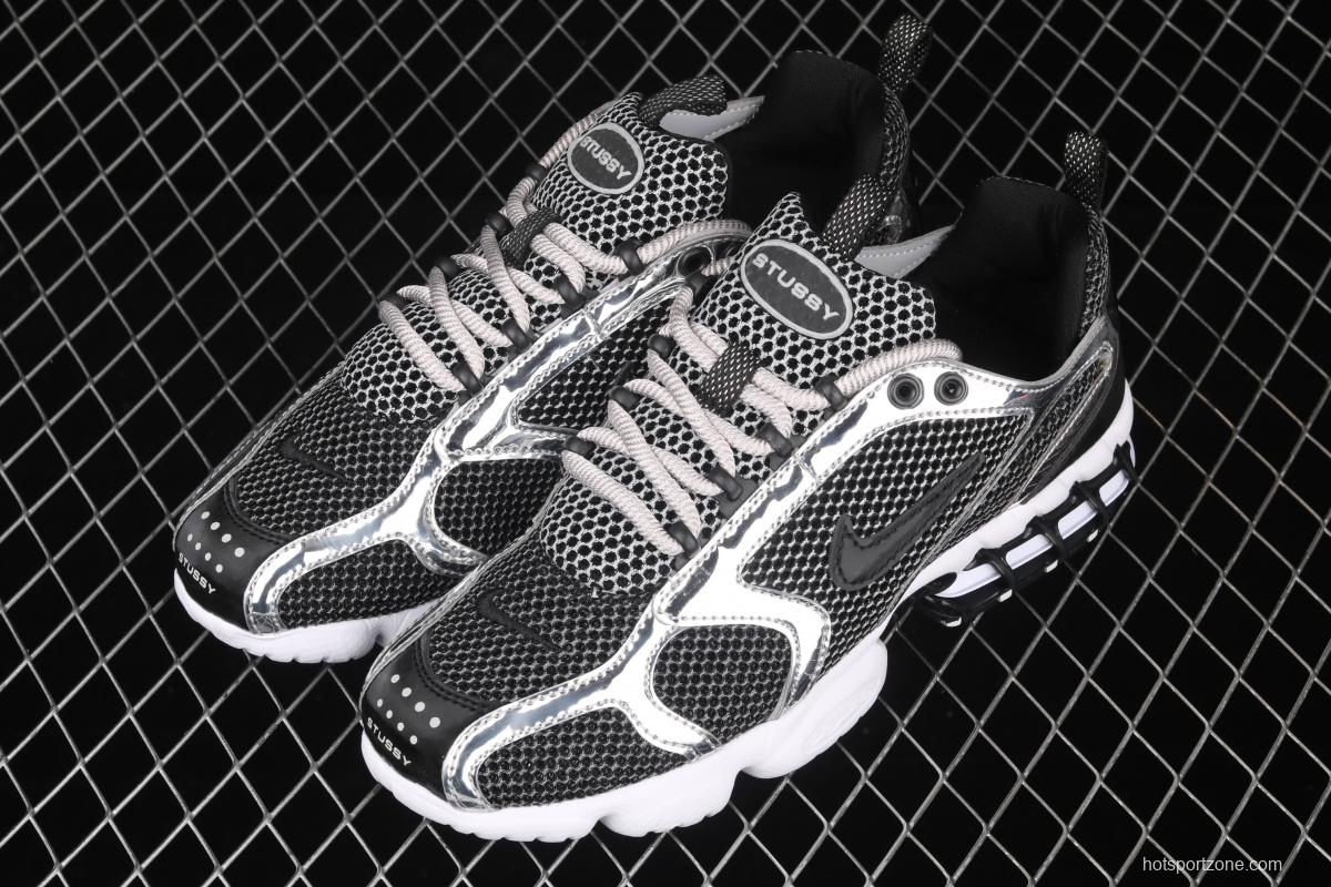 Stussy x NIKE Air Zoom Spiridon Caged 2 Spiri prison East cage 2 generation retro casual running shoes CU1854-001