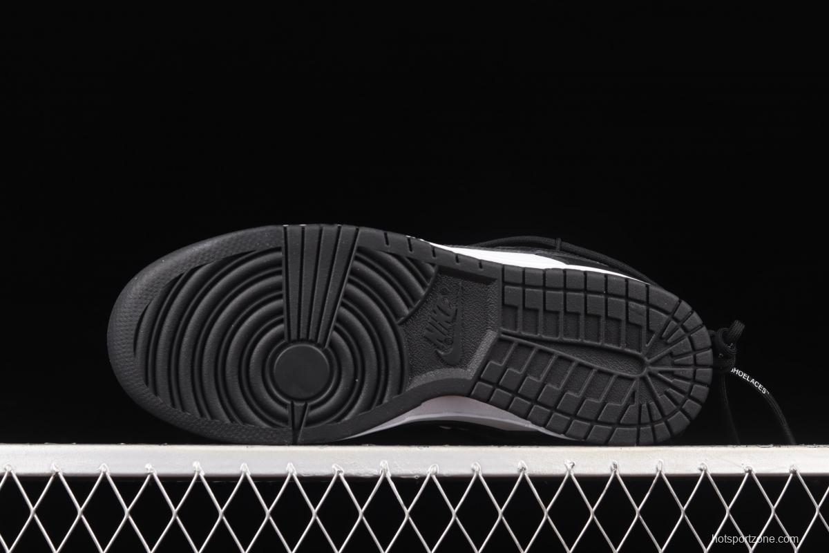 NIKE SB DUNK Low Lot Black/White leather black and white panda tied rope dunk series low side leisure sports board shoes CT0856-103