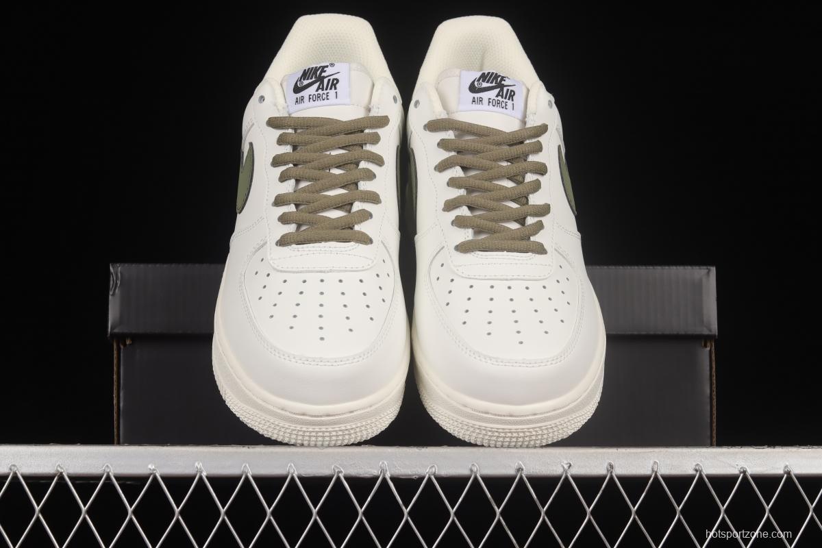 NIKE Air Force 1'07 Low Beige, White and Green Color Matching Low-Top Casual Sneakers CQ5059-110