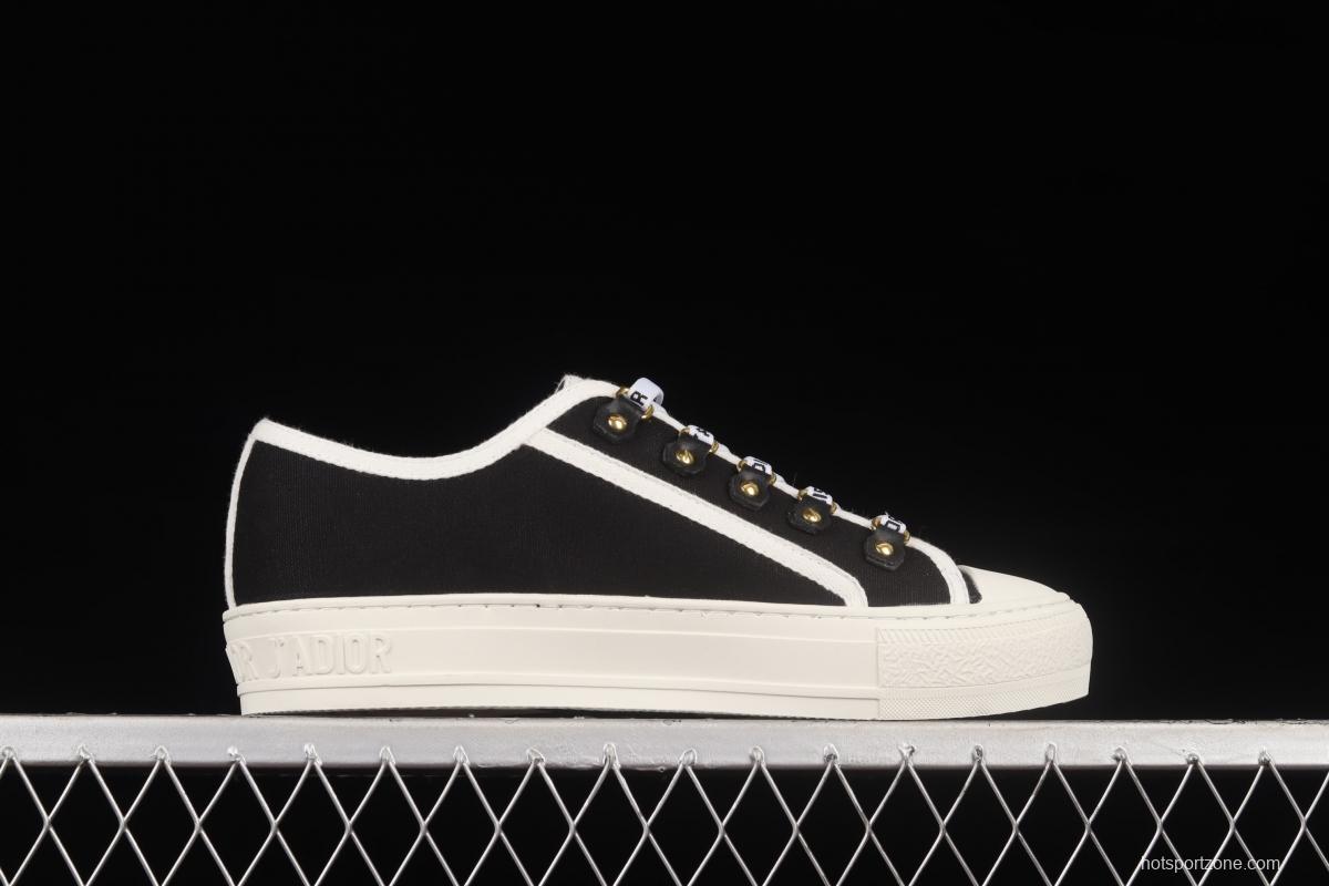 Dior Walk'n Dior 21s embroidery series 3D canvas low upper shoes KCH369STCS900Black