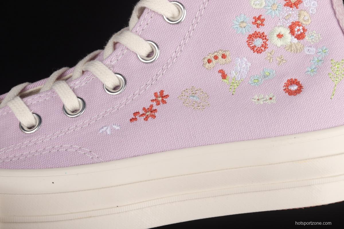 Converse Chuck 70s embroidered floret high top casual board shoes A01584C