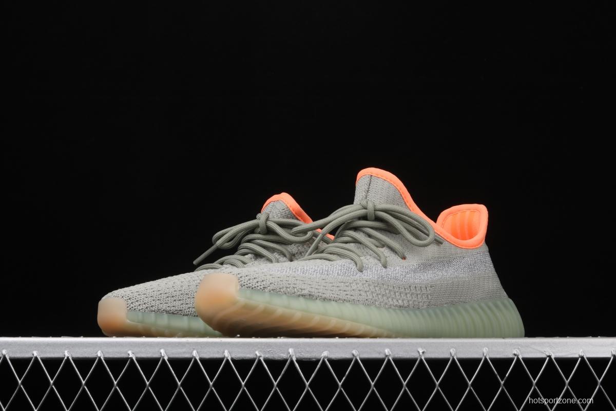 Adidas Yeezy Boost 350V2 Desert Sage FX9035 das coconut 350 second generation hollowed-out galactic sage color matching