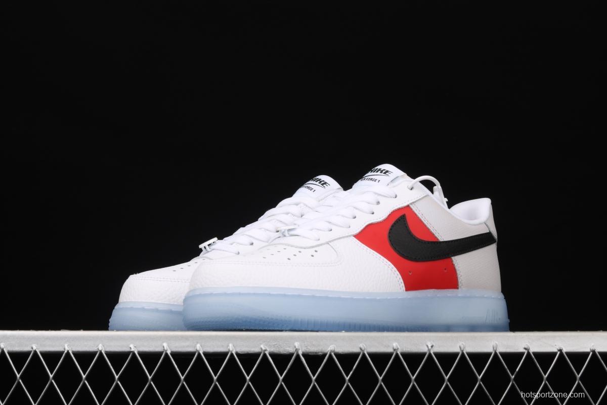 NIKE Air Force 1 Low white and red stitched transparent soles and low upper casual board shoes CT2295-110,