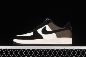 NIKE Air Force 1x07 Low mocha black spliced low-top casual board shoes YG5063-203