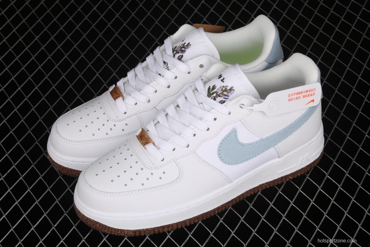 NIKE Air Force 1x07 canvas spliced low-top casual board shoes CZ0338-100