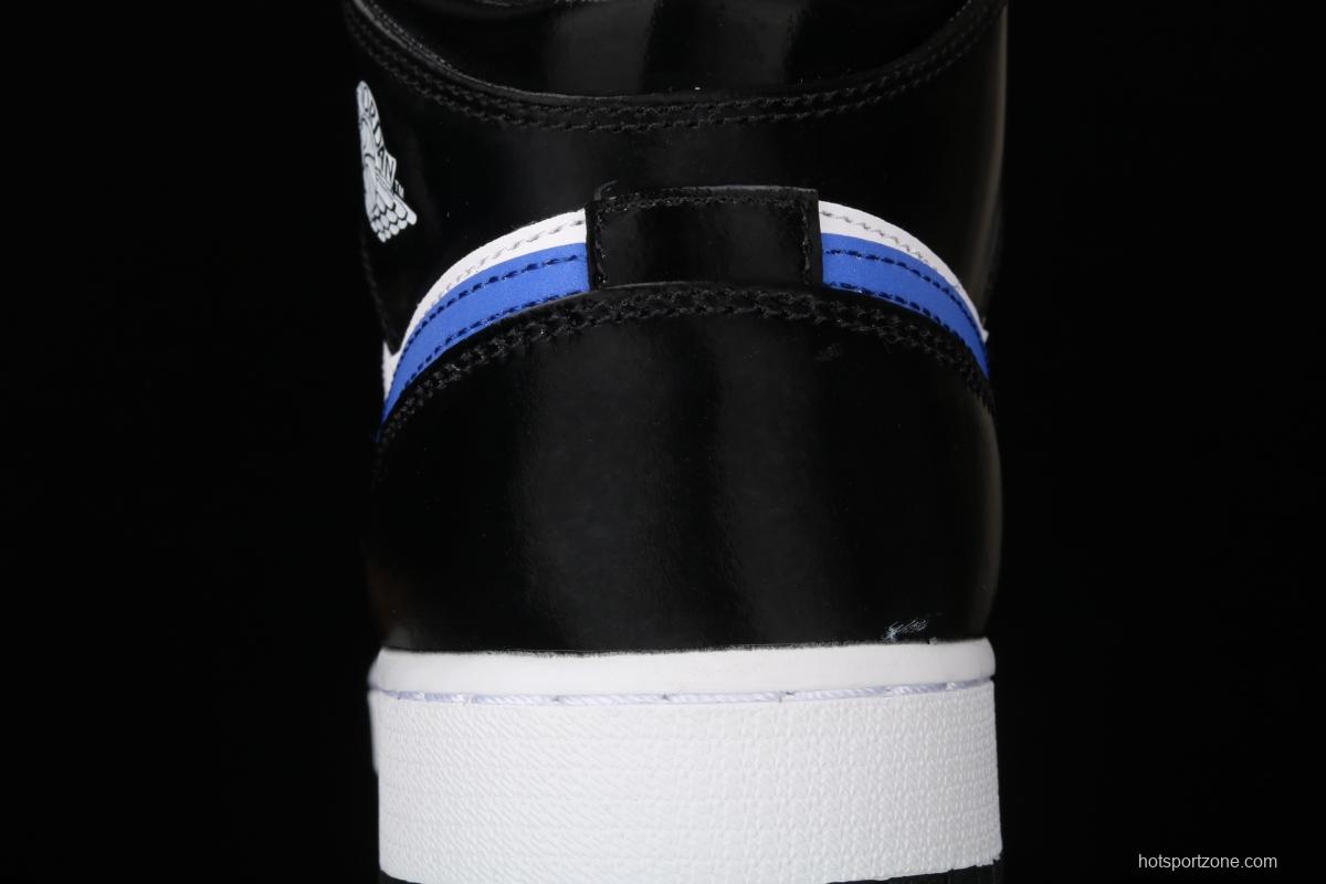 Air Jordan 1 Mid GS blue panda Zhongbang basketball shoes 554725-084