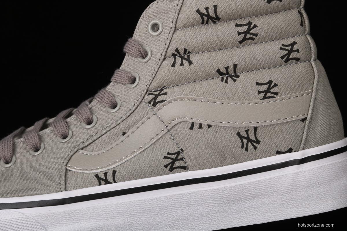 Vans Sk8-Hi Vlt Lx YaNIKEes Yankees co-branded high-top casual canvas shoes VN0A4CS5W43