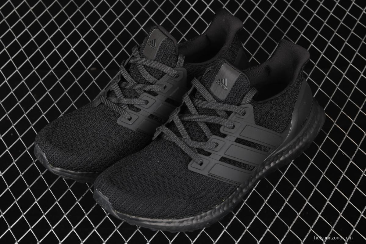 Adidas Ultra Boost 4.0FV7280 fourth generation knitted stripe all black new color matching