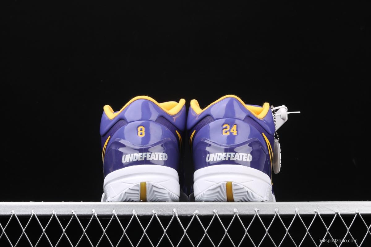 NIKE Zoom Kobe 4 Protro UNDEFEATED Kobe Bryant four generations of joint Zijin Lakers low-top men's basketball shoes CQ3869-500