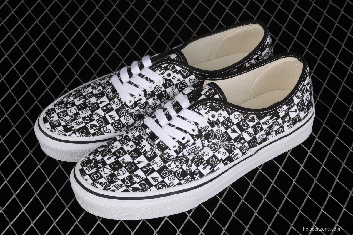 Vans Authentic black and white graffiti printing VN0A2Z518G