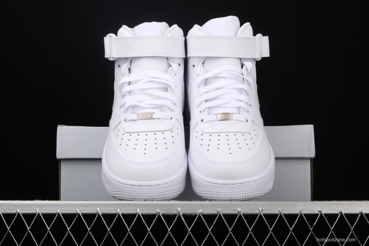 NIKE Air Force 1 Mid'07 Air Force all-white mid-top casual board shoes 315123-111,
