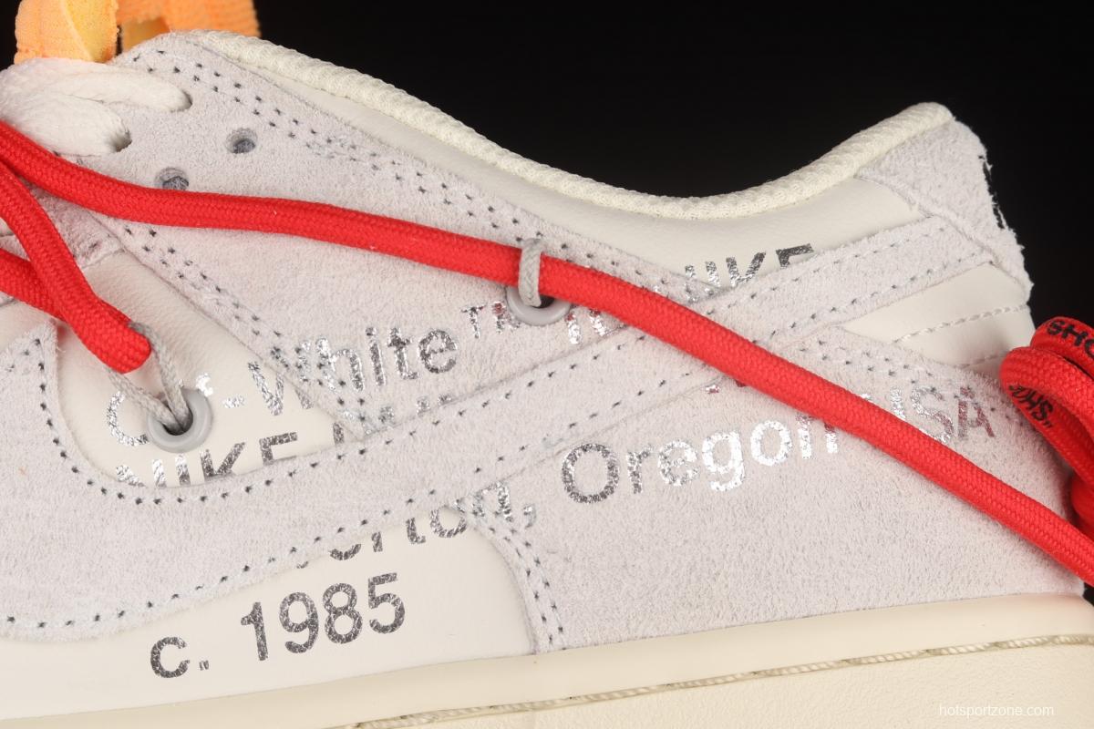 OFF-White x NIKE DUNK Low OW white gray leisure sports skateboard shoes DJ0950-103