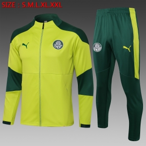 21 22 Palmeiras Full Zipper Tracksuit Fluorescent Green S-2XL A436#