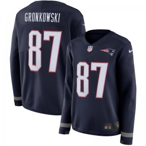 Women's Rob Gronkowski Black Therma Long Sleeve Player Limited Team Jersey