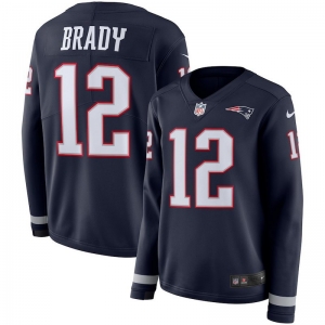 Women's Tom Brady New Black Therma Long Sleeve Player Limited Team Jersey