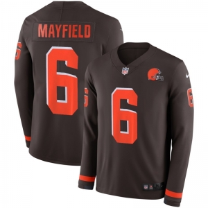 Men's Baker Mayfield Black Therma Long Sleeve Player Limited Team Jersey
