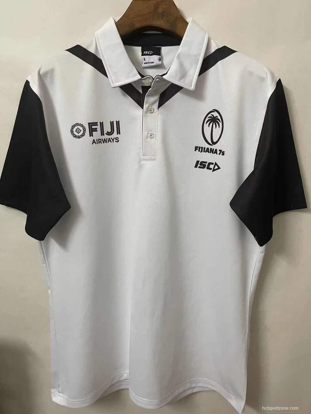 Fiji Airways Mens Sevens Performance Rugby Polo - White