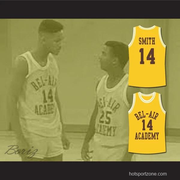 The Fresh Prince of Bel-Air Will Smith Bel-Air Academy Yellow Basketball Jersey