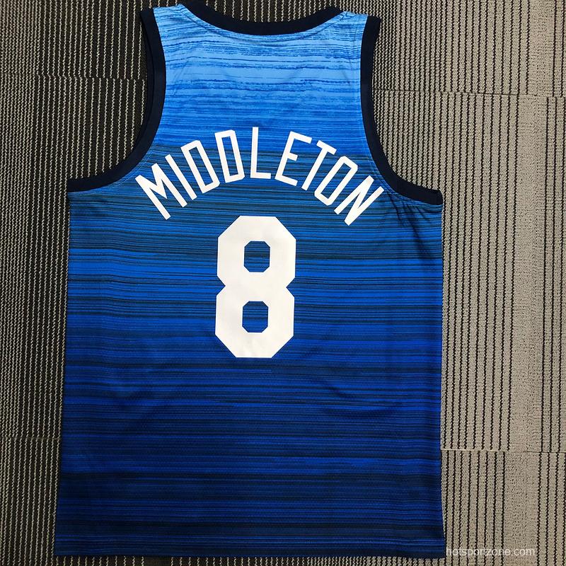 Thai Version Men's Khris Middleton Navy USA Basketball Player Jersey