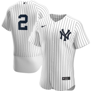 Men's Derek Jeter White&amp;Navy Home Authentic Player Team Jersey