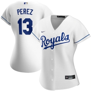 Women's Salvador Perez White Home 2020 Player Team Jersey