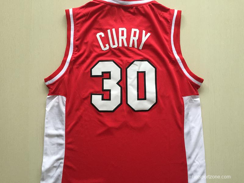 Stephen Curry 30 Davidson College Red Basketball Jersey