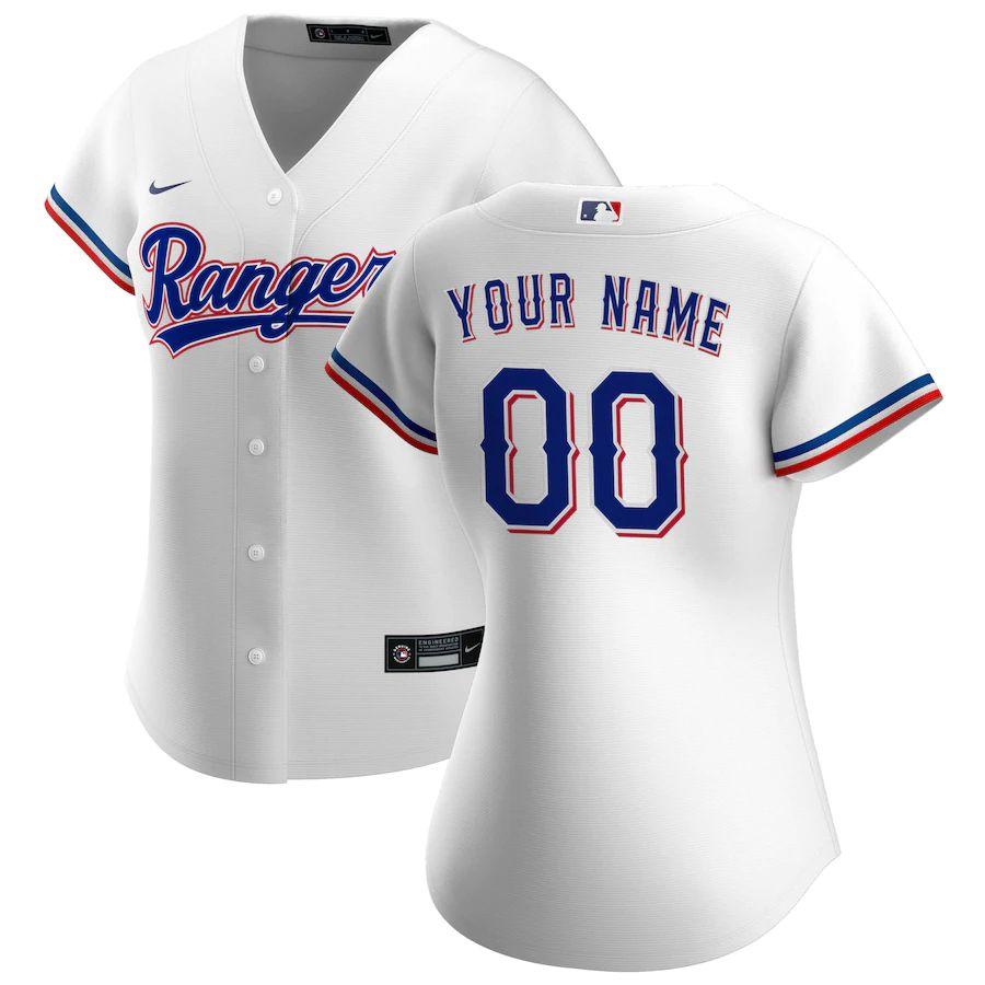 Women's White 2020 Home Custom Team Jersey