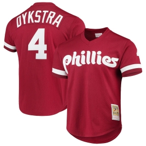 Men's Lenny Dykstra Cooperstown Collection Mesh Batting Practice Throwback Jersey - Scarlet