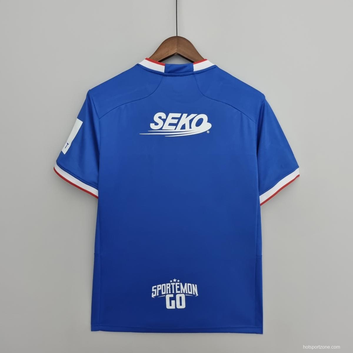 22/23 Rangers home Soccer Jersey