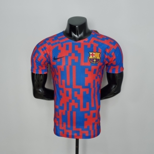 22/23 Barcelona Player Version Pre-match Jersey Red and Blue
