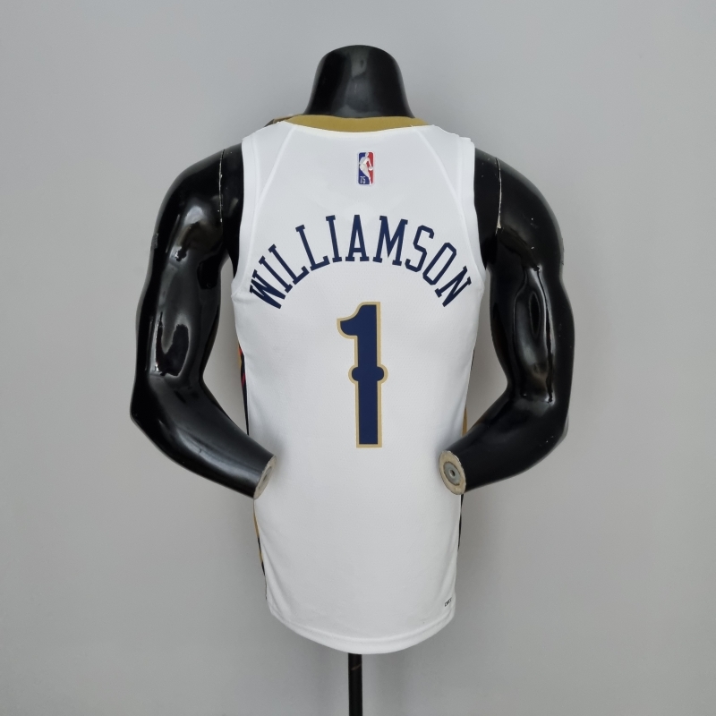 75th Anniversary New Orleans Pelicans Williamson#1 White NBA Jersey
