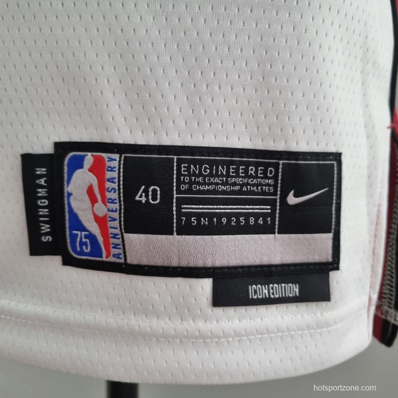 75th Anniversary Miami Heat ADEBAYO#13 White NBA Jersey