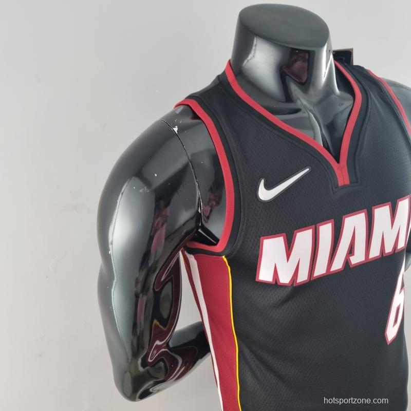 75th Anniversary Miami Heat JAMES #6 Black NBA Jersey