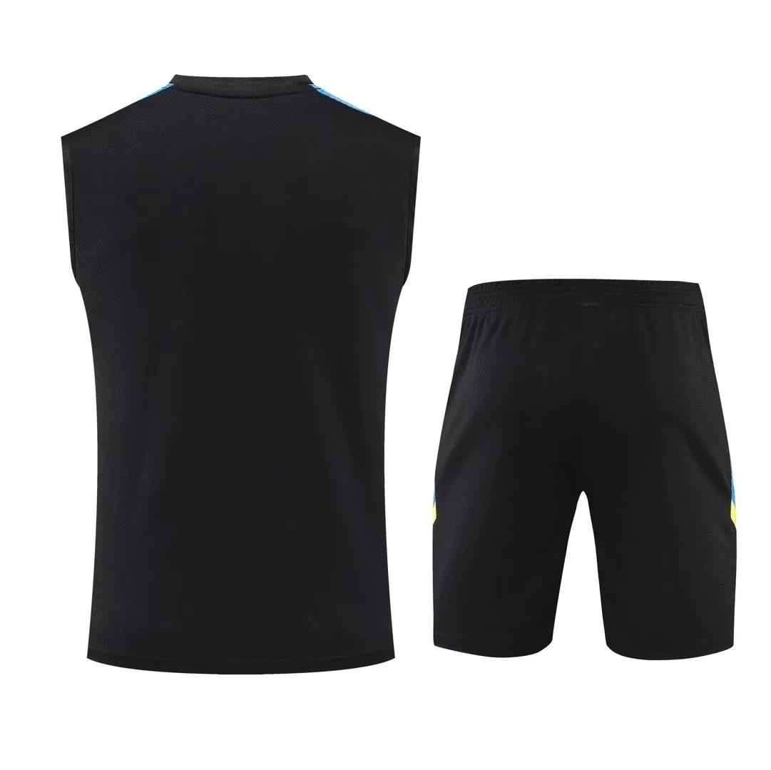 22/23 Manchester United Pre-Training Jersey Black+bule Vest