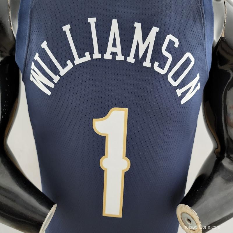 75th Anniversary New Orleans Pelicans Williams #1 Navy Blue NBA Jersey